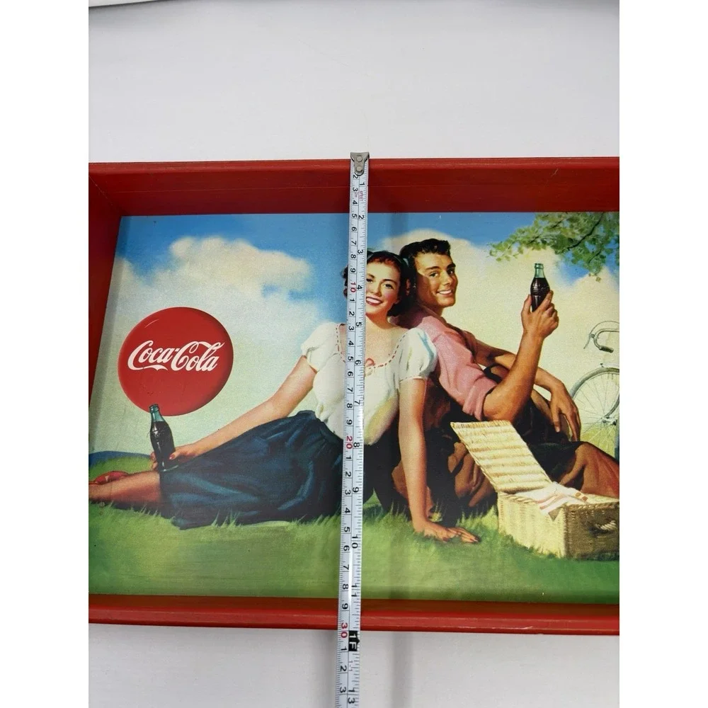 Vintage Coca Cola Wooden Serving Tray Handles 18
